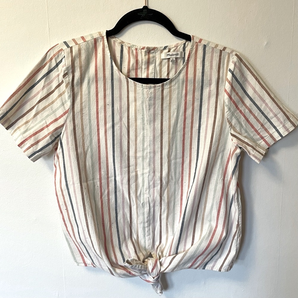 Madewell Multicolor Striped shirt tie front